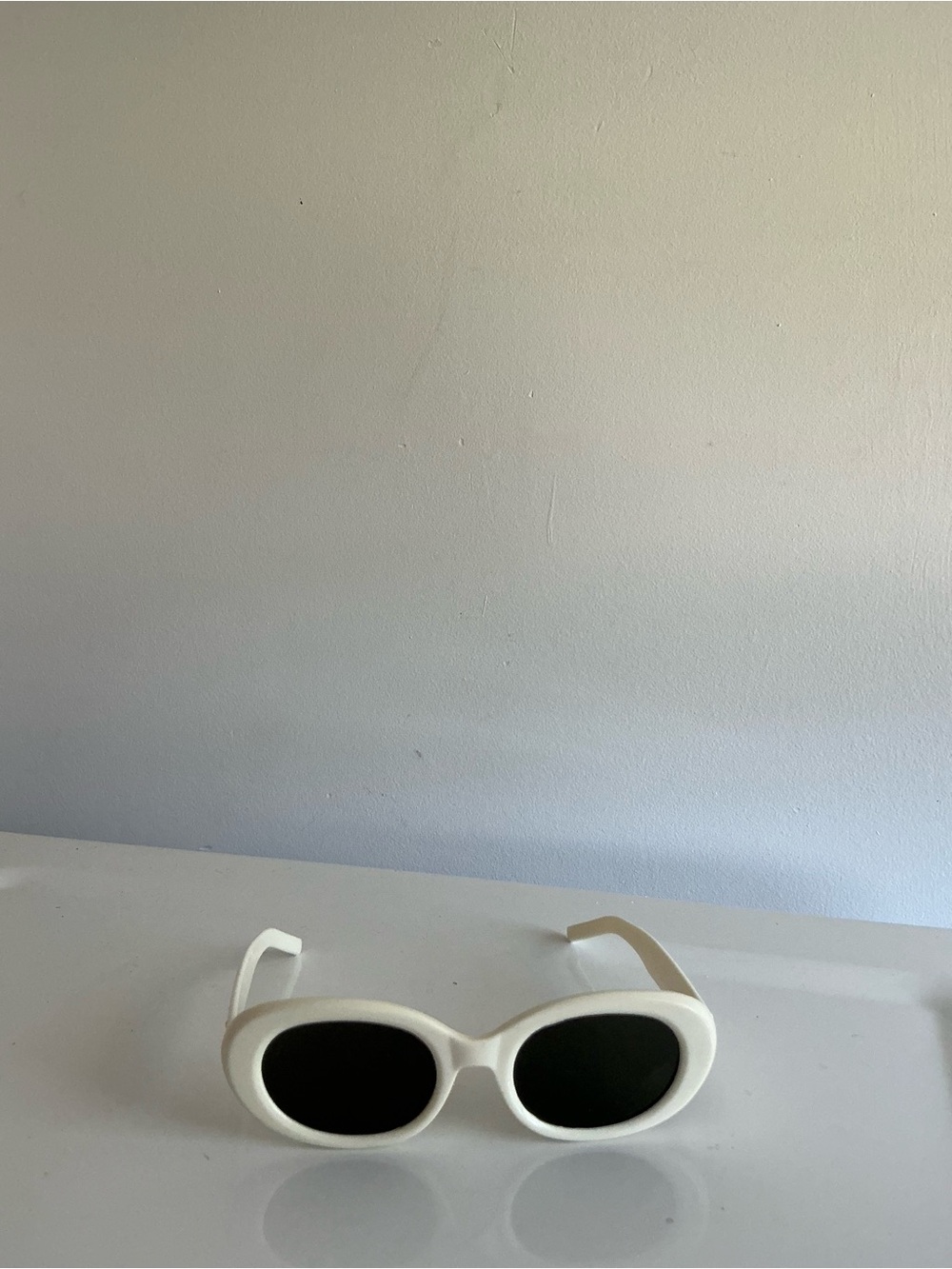 White Oval Women's Sunglasses